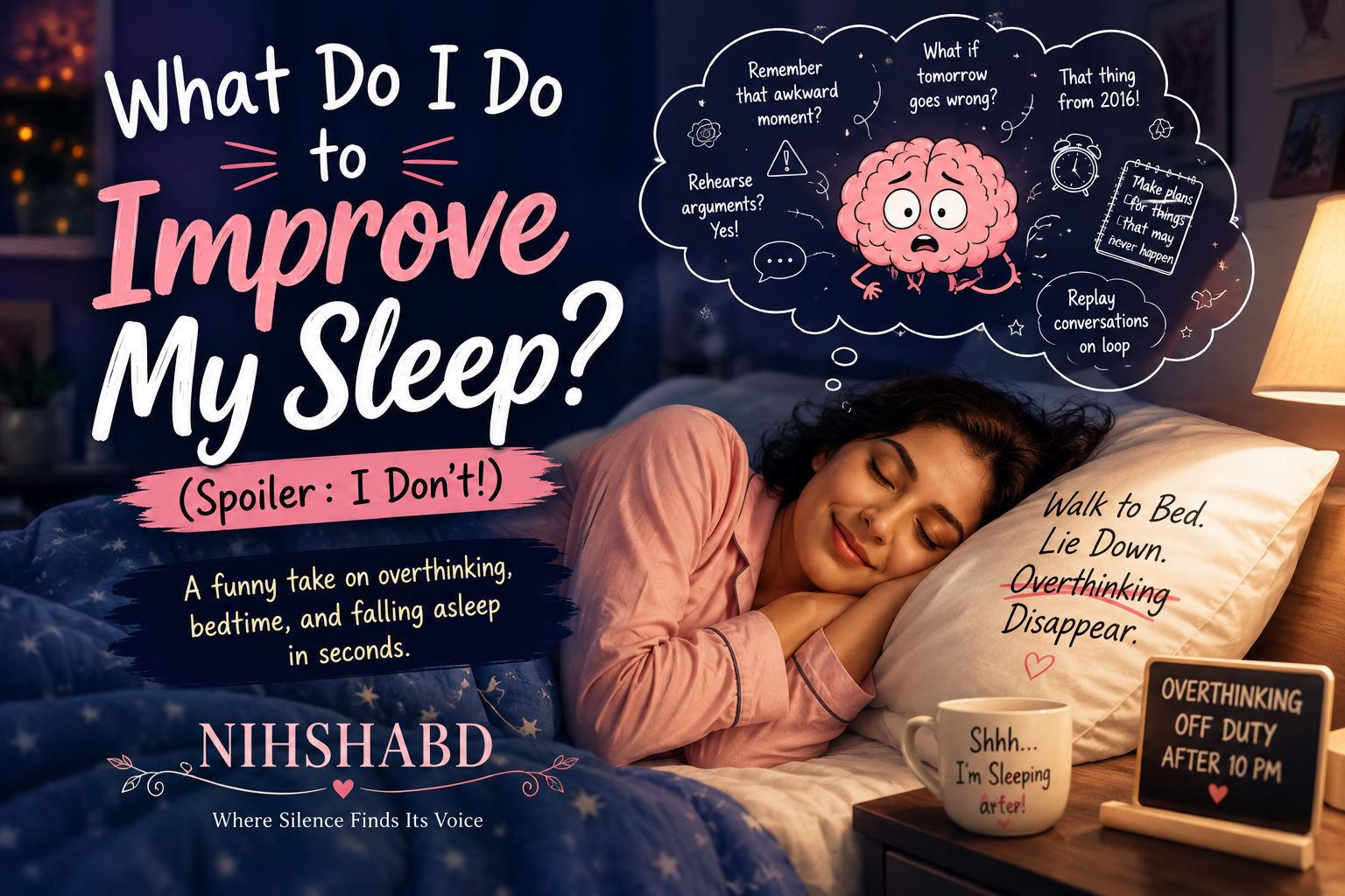 How I improve my sleep by stopping overthinking and letting my pillow do the rest.