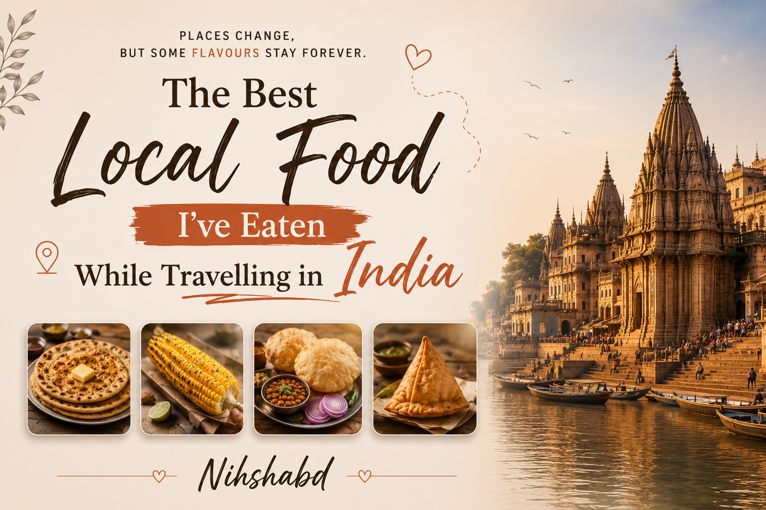 Local food memories from travelling in India, including paratha, bhutta and samosa