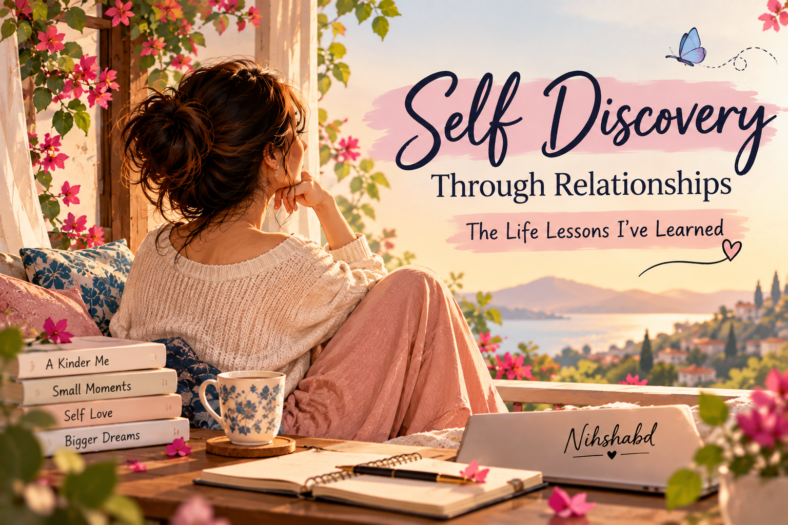 Woman reflecting on self discovery through relationships